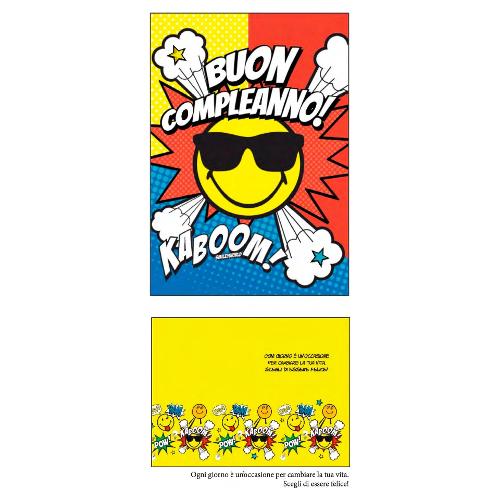 Marpimar Biglietto auguri Compleanno SMILEY (11,8x16,8 cm) SOB12