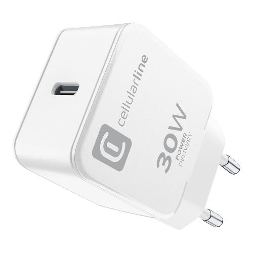 Cellular Line Caricabatterie USB Type-C THE ONE 30W Power Delivery White ACHIPDUSBCPD30WW