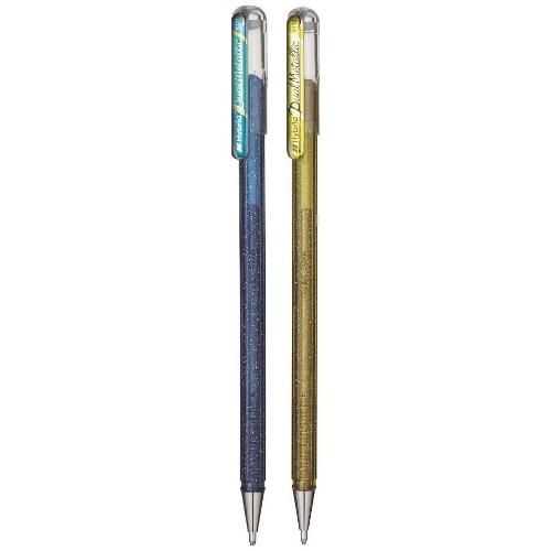 Penne a sfera K110 HYBRID DUAL METALLIC Penne a sfera Blu e Oro gel Fine -  0,4 mm 0X19078