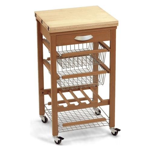 Foppapedretti Carrello Newton Porta Vivande Naturale Noce