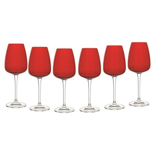 Fade Set calici Vino bianco 6 pz Cristallo (440ml) PASSION Rosso 56936