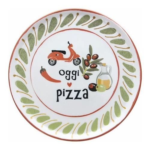 Piatto pizza D. 33cm FOODS Bianco decorato 04018 ZP2