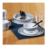 Set piatti campeggio 12pz MIDDAY BLU Bianco e Blu con decoro 0830148N  C6T