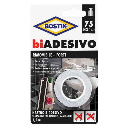 Uhu Bostik Nastro biadesivo Rimovibile Extra Forte 1,9cm x 1,5m Bianco 7000565