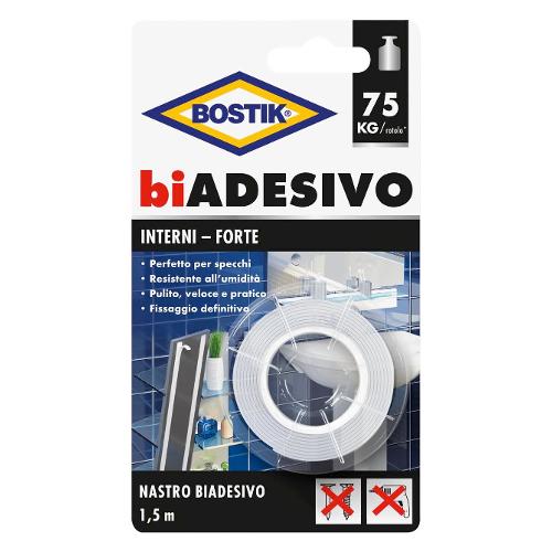 Uhu Bostik Nastro biadesivo Interni Extra Forte 1,9cm x 1,5m Bianco 65666