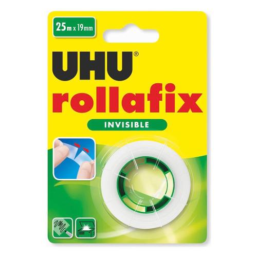 Uhu Bostik Nastro adesivo Invisibile 1,9cm x 25m ROLLAFIX Trasparente 7001160