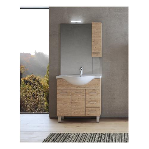 MOBILE BAGNO A TERRA DA 65CM IN LEGNO DI QUERCIA BIANCO