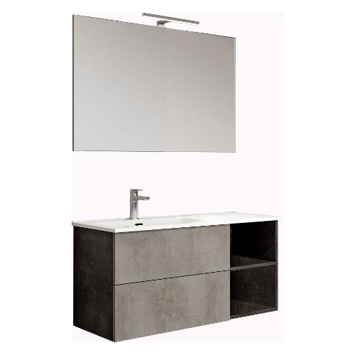 Savini DELIA3 Bagno Lamiera ossidata e Cemento (100cm)