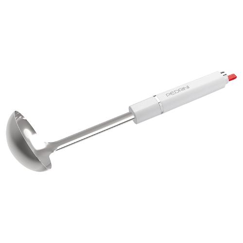Pedrini Mestolo Inox (10x33cm) LILLO STILE Cromo e Bianco 0750