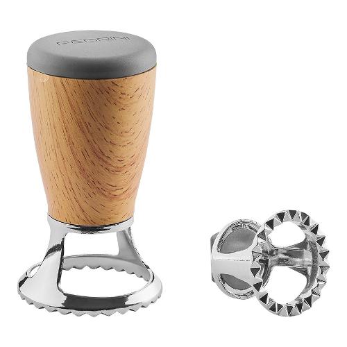 Pedrini Taglia pasta ravioli tondo doppia misura LILLO GADGET Naturale e Cromo 04GD250