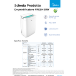 Midea FRESH DRY 10 10001732 Deumidificatore - 40 mq - 10 l/24h - bianco