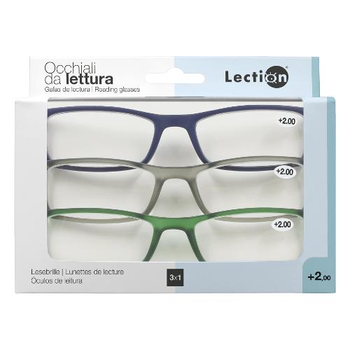 Farmamed Occhiali da lettura +2 3 pz LECTION Colori assortiti V1402