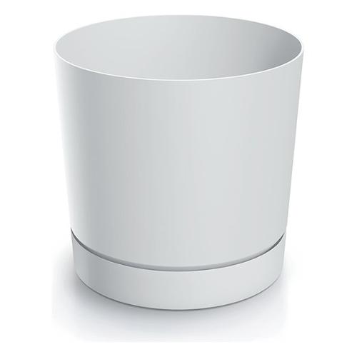 Prosperplast Vaso piante cilindro Sottovaso Integrato TUBO P bianco (17,8x17,5 cm) DPOP180 S449
