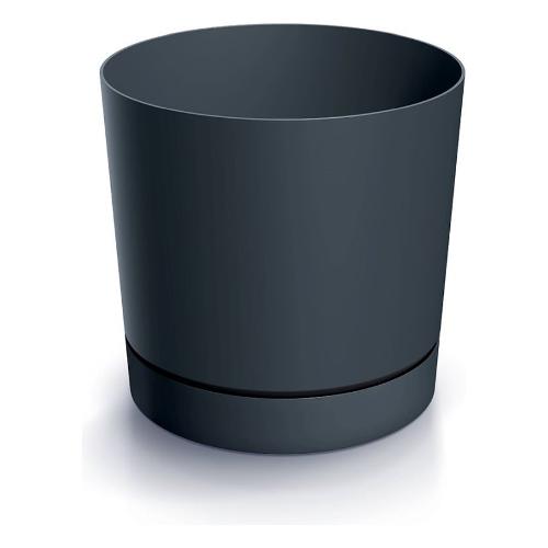 Prosperplast Vaso piante cilindro Sottovaso integrato TUBO P antracite (14,7x14,7 cm) DPOP150 S433