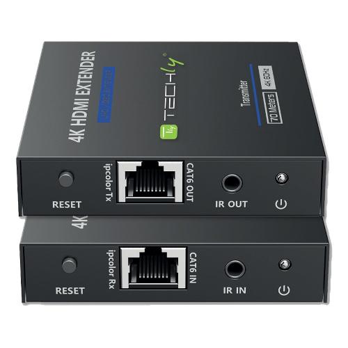 Techly Extender HDMI 4K HDR10 su cavo Cat.6 6A 7 Black IDATA EXT 565