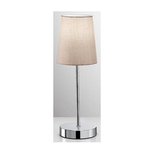 Perenz Lampada tavolo ADAM Cromo lucido e Tortora (12x37cm) 10S46506 TO 1 luce - E14 - Max 40W