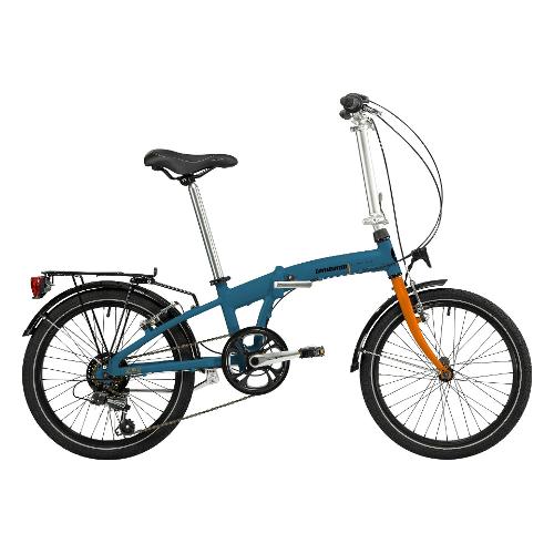 Cicli Lombardo Bici pieghevole acciaio ( 6 vel ) 20" CAPRI Blu e Arancio opaco DC2004