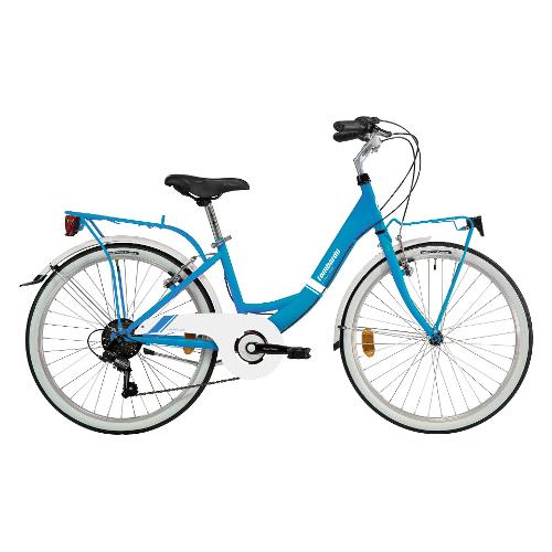Cicli Lombardo City Bike ( 6 vel ) 24" DYNAMIC RIMINI Acciaio Blu cielo e Bianco DY2407
