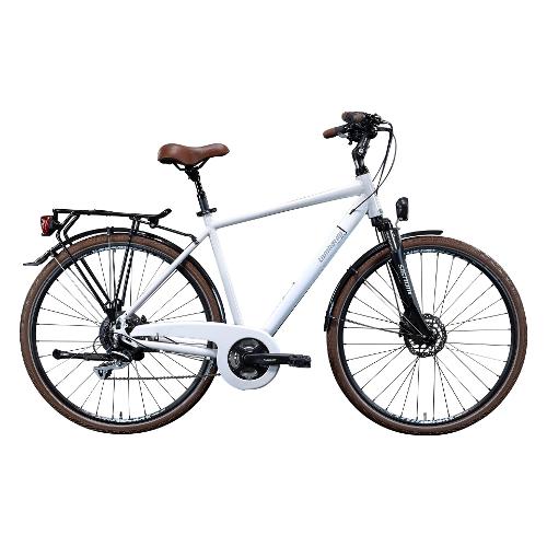 Cicli Lombardo Bici Trekking ( 24 vel ) 28" DYNAMIC MILANO MAN Alluminio Bianco e Marrone Tg. 48 DT2801