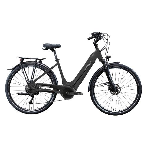 Cicli Lombardo Bici Trekking elettrica 28" ( 36V; 13,4Ah 500Wh ) MONTECATINI 500 Titanio e Nero opaco EC2802 (taglia 48 )