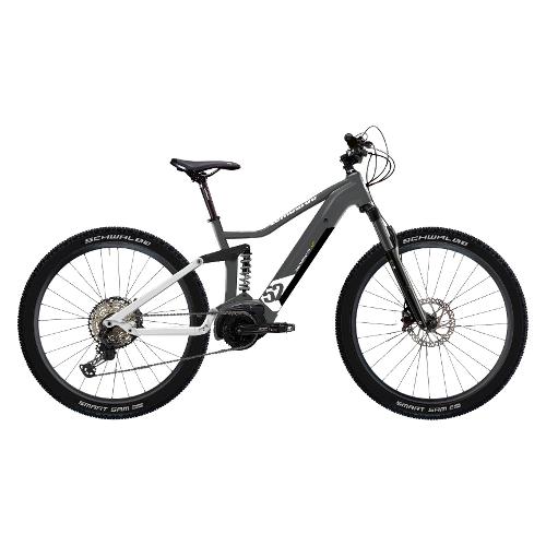 Cicli Lombardo Mountain Bike elettrica 29" ( 36V; 13,4Ah 500Wh ) SEMPIONE Titanio e Bianco lucido ES2911 (taglia 46 )