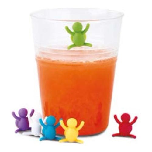 Ghidini Cipriano Set segna bicchieri 6 pz Silicone con ventosa Colori assortiti 0311