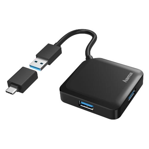 Hama Hub USB 3.2 Black 4 porte 00200116