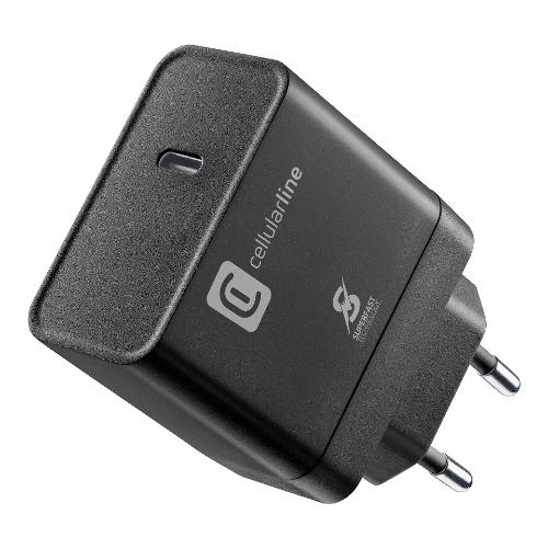Cellular Line Caricabatterie USB Type-C FAST CHARGER 45W Power Delivery Black ACHSMUSBC45WK