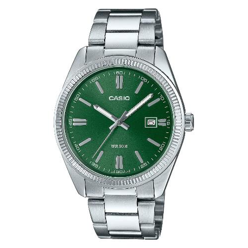 Casio Orologio Silver e Green MTP 1302PD 3AVEF