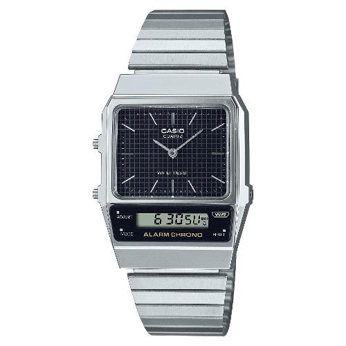 Casio Orologio VINTAGE Edgy Silver e Black AQ 800E 1AEF