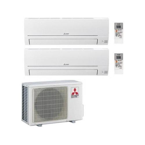 Mitsubishi Condizionatore fisso dual 2,5 + 2,5 Kw SMART MSZ HR White MSZ-HR25VFK, MSZ-HR25VFK MXZ-2HA40