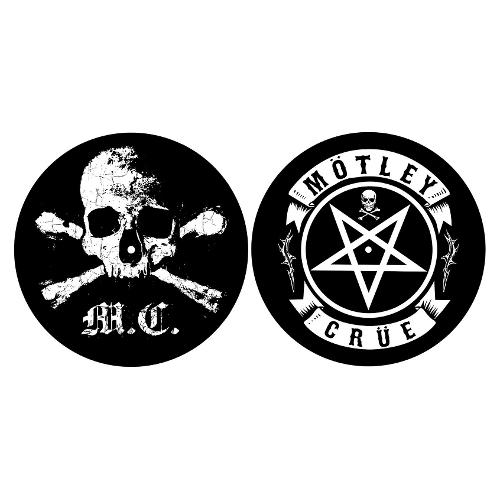 Rock Off Panno giradischi SLIPMAT Motley Crue Skull Pentagram SM061