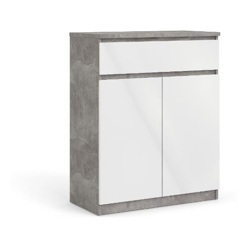 Tvilum NAIA Base Ossido cemento e Bianco lucido (80cm) Mobile KIT