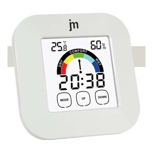 Lowell Sveglia JUSTAMINUTE Con Termoigrometro Digitale Touch Screen Bianco JD9038B