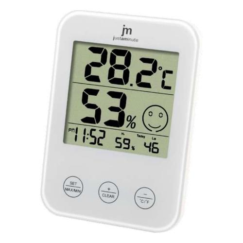 Lowell Sveglia JUSTAMINUTE Con Termoigrometro Digitale Bianco JD9027