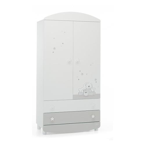Foppapedretti Armadio infanzia DOLCESTELLA 2 Ante battenti, 2 Cassetti Bianco (90cm) Mobile KIT