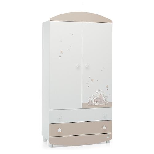 Foppapedretti Armadio infanzia DOLCESTELLA 2 Ante battenti, 2 Cassetti Tortora (90cm) Mobile KIT
