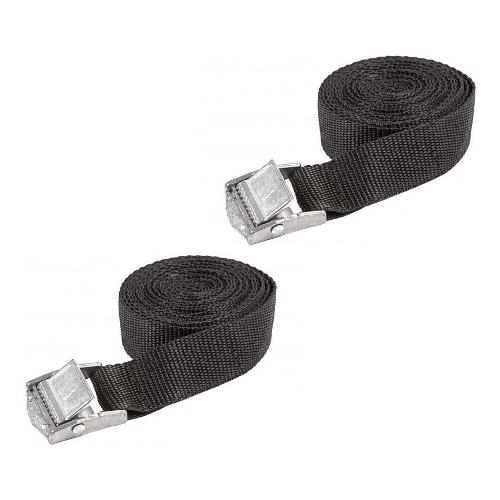 Brunner Coppia cinghie nylon con fibbie metallo Power Fix (200x2 cm) Nero 7710179C