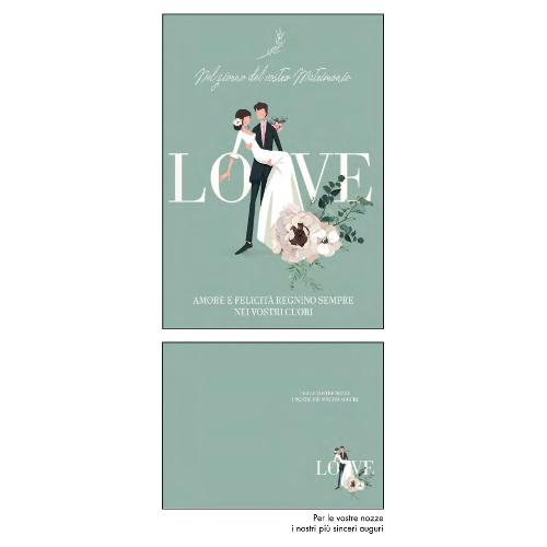 Marpimar Biglietto auguri Matrimonio LOVE (11,8x16,8 cm) LOC70