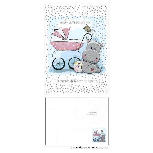 Marpimar Biglietto auguri nascita bimba (11,8x16,8cm) TSB34