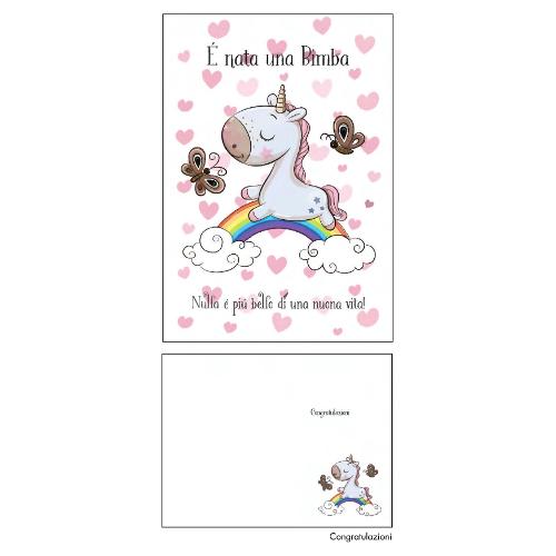 Marpimar Biglietto auguri Nascita bimba LOVE (11,8x16,8 cm) LOC58