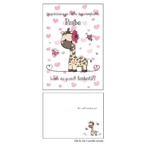 Biglietto auguri Nascita bimba LOVE 11,8 x 16,8 cm LOC60