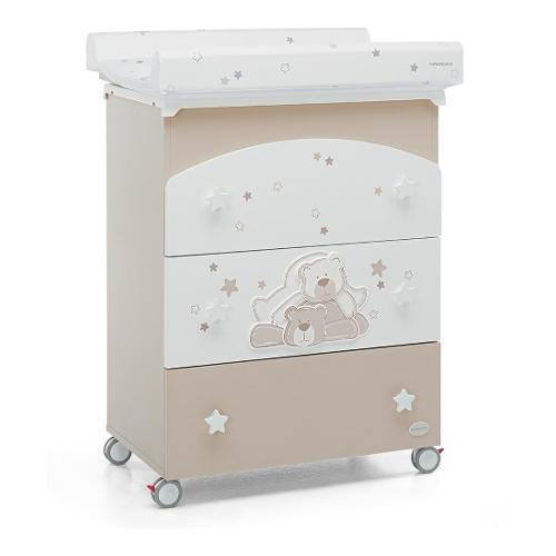 Foppapedretti Bagnetto fasciatoio 3 cassetti (69x47x89cm) DOLCESTELLA Tortora 9900072143