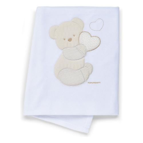 Foppapedretti Coperta lettino Pile 100% poliestere (145x95cm) DOLCECUORE Bianco e Beige 9900279474