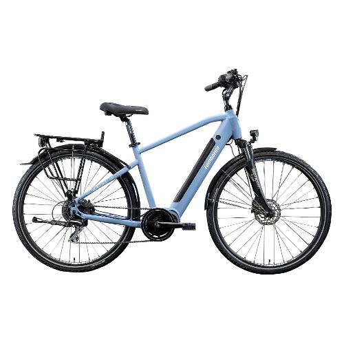 Cicli Lombardo Bici Trekking elettrica 28" ( 36V; 13,4Ah 500Wh ) MARATEA MAN Blu 5024 e Grigio opaco MT2801 (taglia 53 )