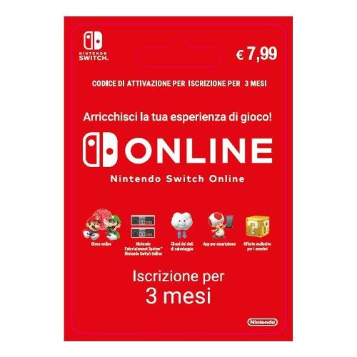 Nintendo Ricarica videogioco SWITCH Carta Online 3 Mesi