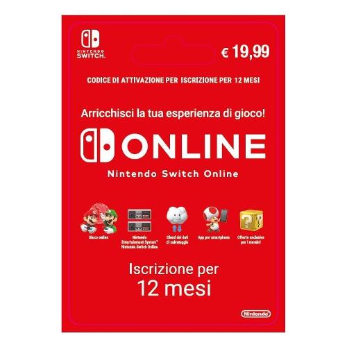 Nintendo Ricarica videogioco SWITCH Carta Online 12 Mesi