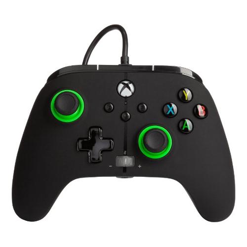 Power A Gamepad XBOX Enhanced Wired Green Hint Black 1518818 02