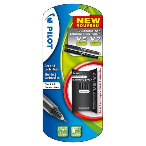 Pilot Set cartucce sferografica Nero liquido V5 HI TECPOINT 3800113 3 pz