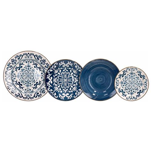 Tognana Servizio piatti Stoneware 18 pz NAXOS Bianco e Blu VE170185949